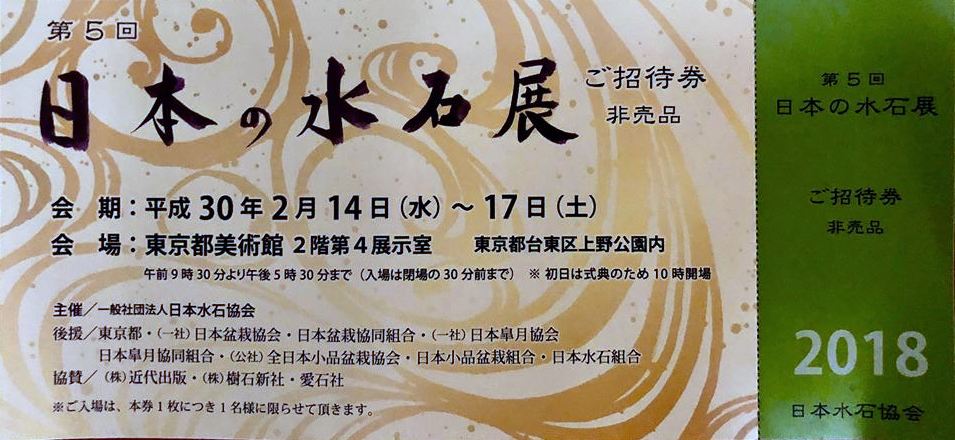 5th Nippon Suiseki Exhibition Admission Ticket, 2018